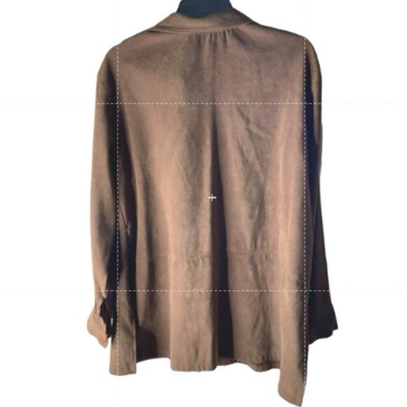 Vintage R&K Original Shirt Women's Plus Size 18 Long Sleeve Button Up Brown Top - Picture 2 of 5